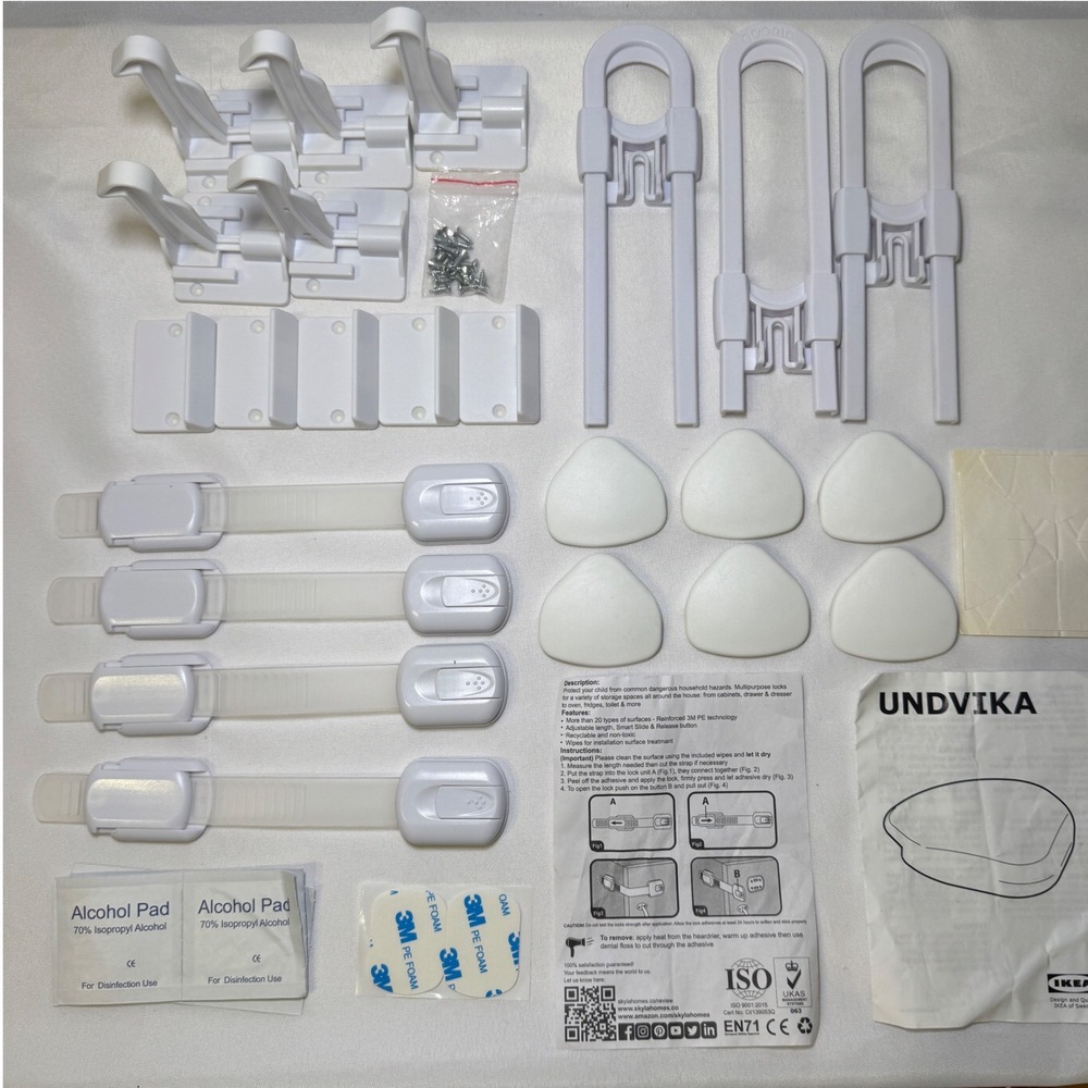 IKEA Undvika Corner‎ Bumpers Skyla Homes Strap Locks Child Safety Bundle White